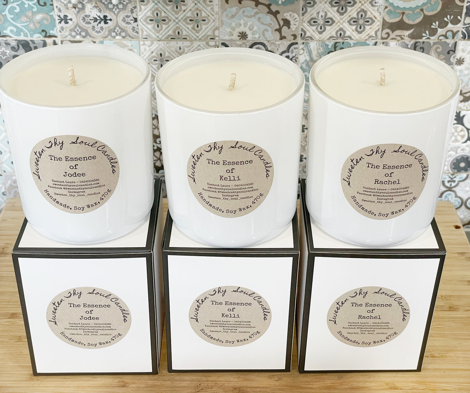 Discover "The Essence of" range. Personalised soy candles $35.95 each
