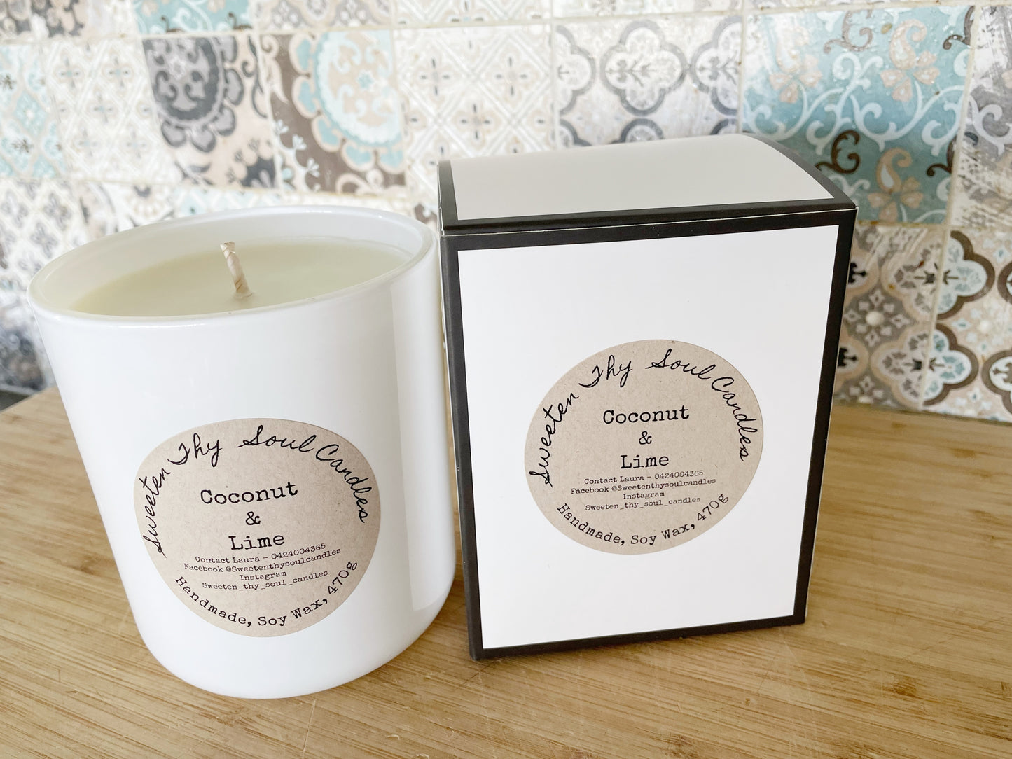 Coconut and Lime 470g soy candle