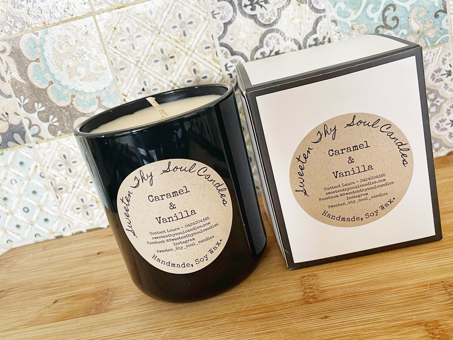 Caramel & Vanilla 330g soy candle