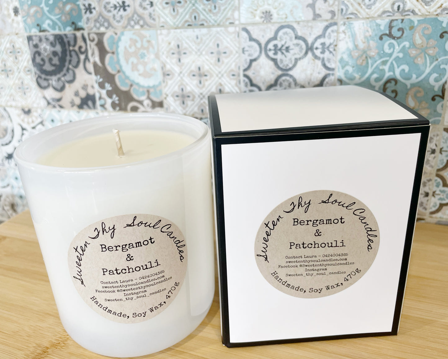 Bergamot & Patchouli 470g soy wax candle
