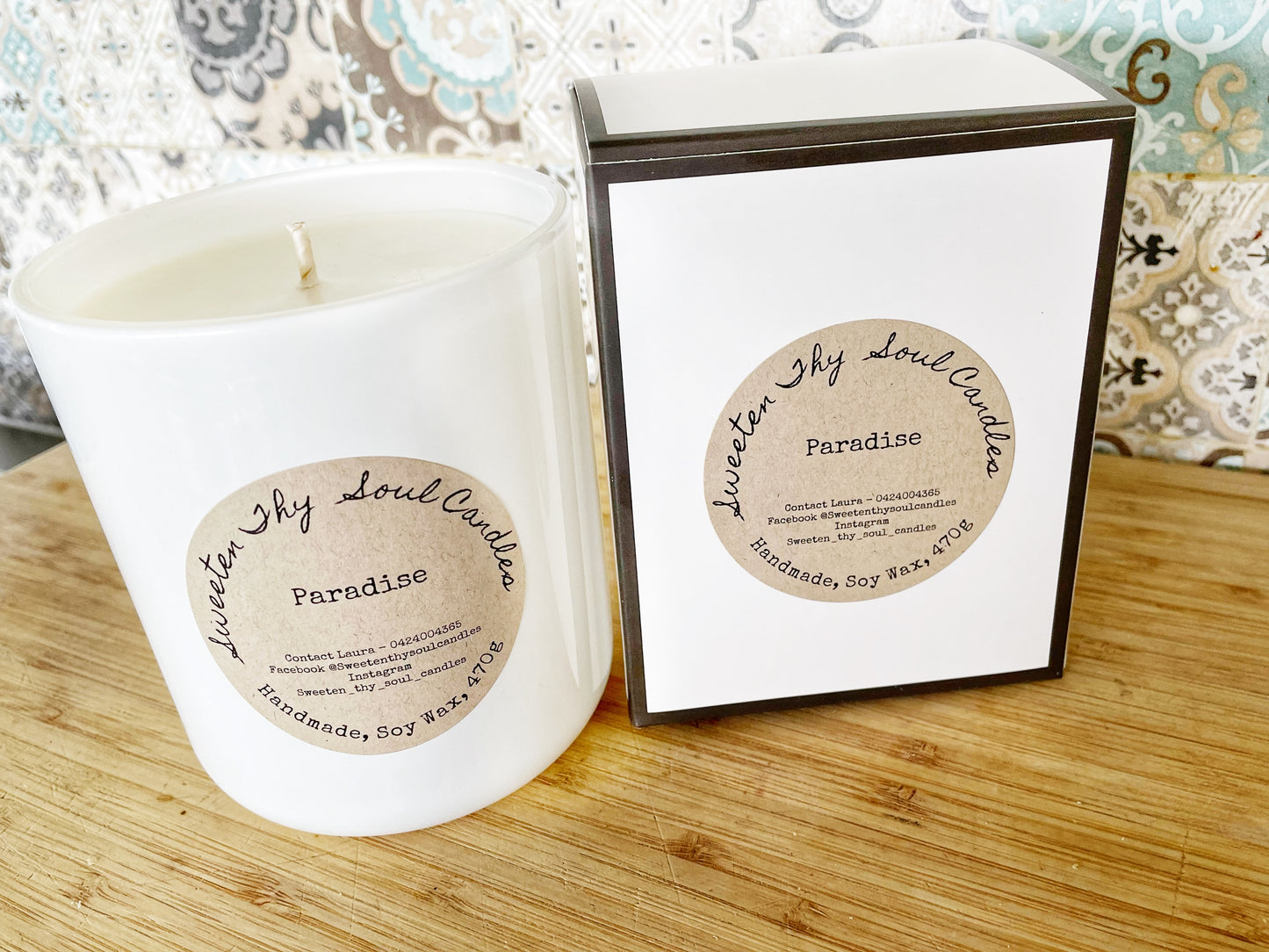 Paradise 470g soy candle
