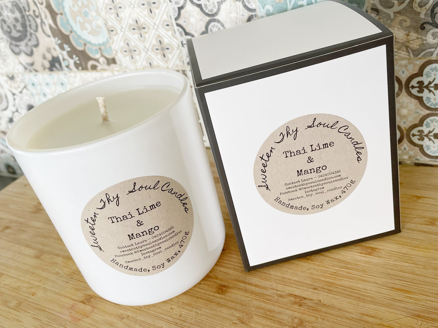 Thai Lime and Mango 470g soy candle
