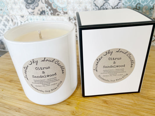 Citrus and Sandalwood 470g soy candle