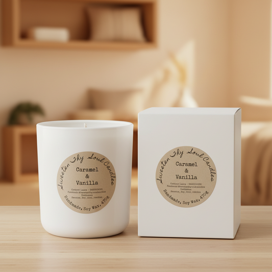 Caramel and Vanilla 470g soy candle