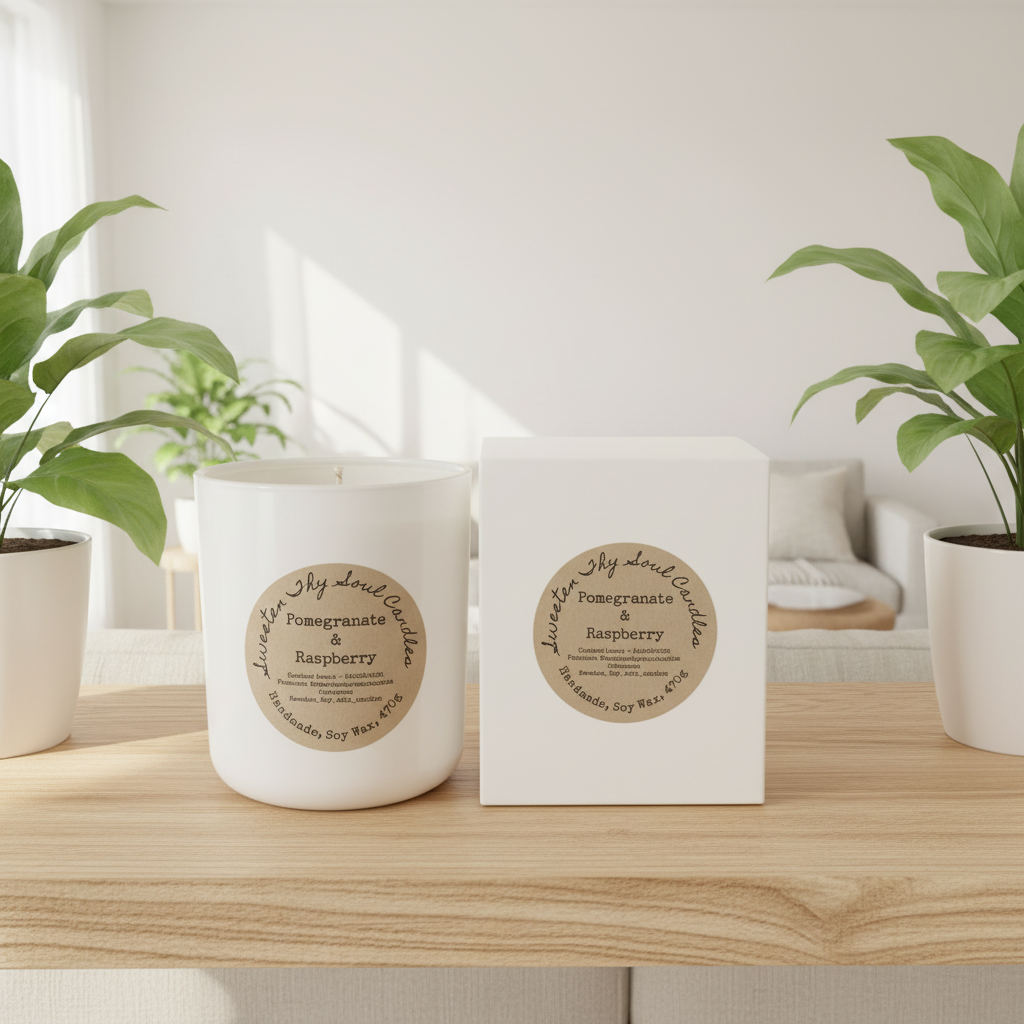 Pomegranate and Raspberry 470g soy candle