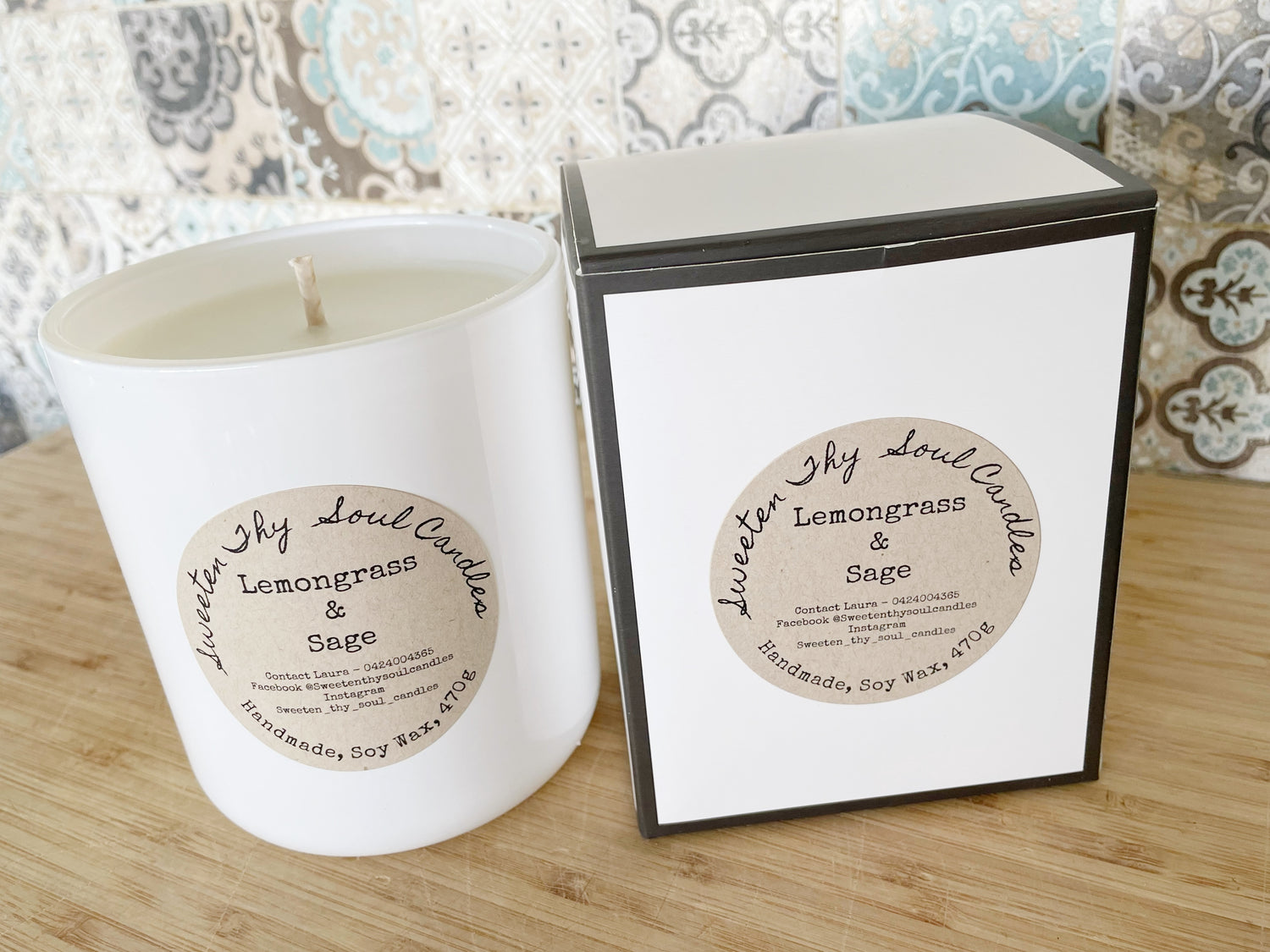 Lemongrass and Sage 470g soy candle