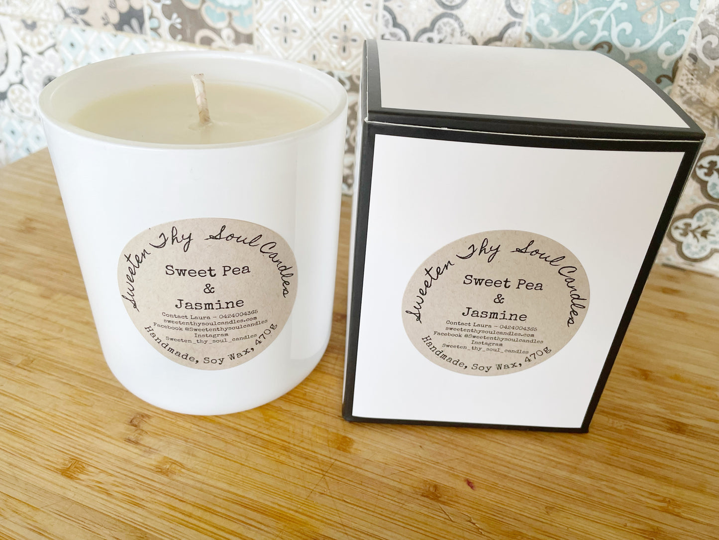 Sweet Pea and Jasmine 470g soy candle